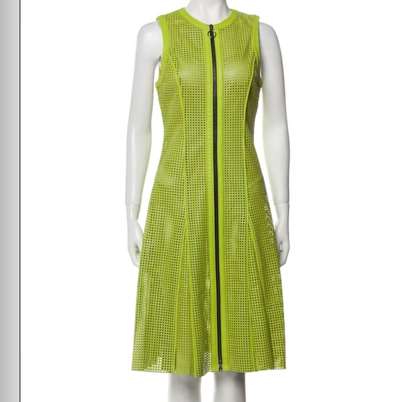 Proenza Schouler Dresses & Skirts - Proenza Schouler leather mid length green dress size 6